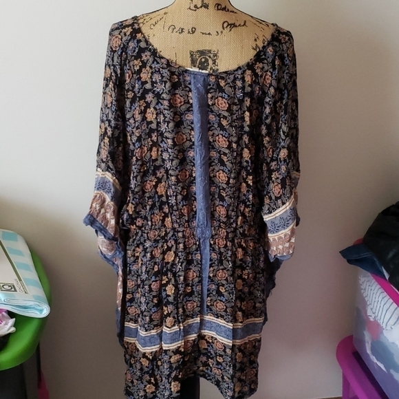 1x light & sound navy floral swim cover up - Picture 3 of 3